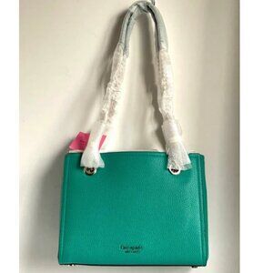 Kate Spade Amelia Medium Shoulder Bag Blue Pebbled Leather Chain Strap Tote